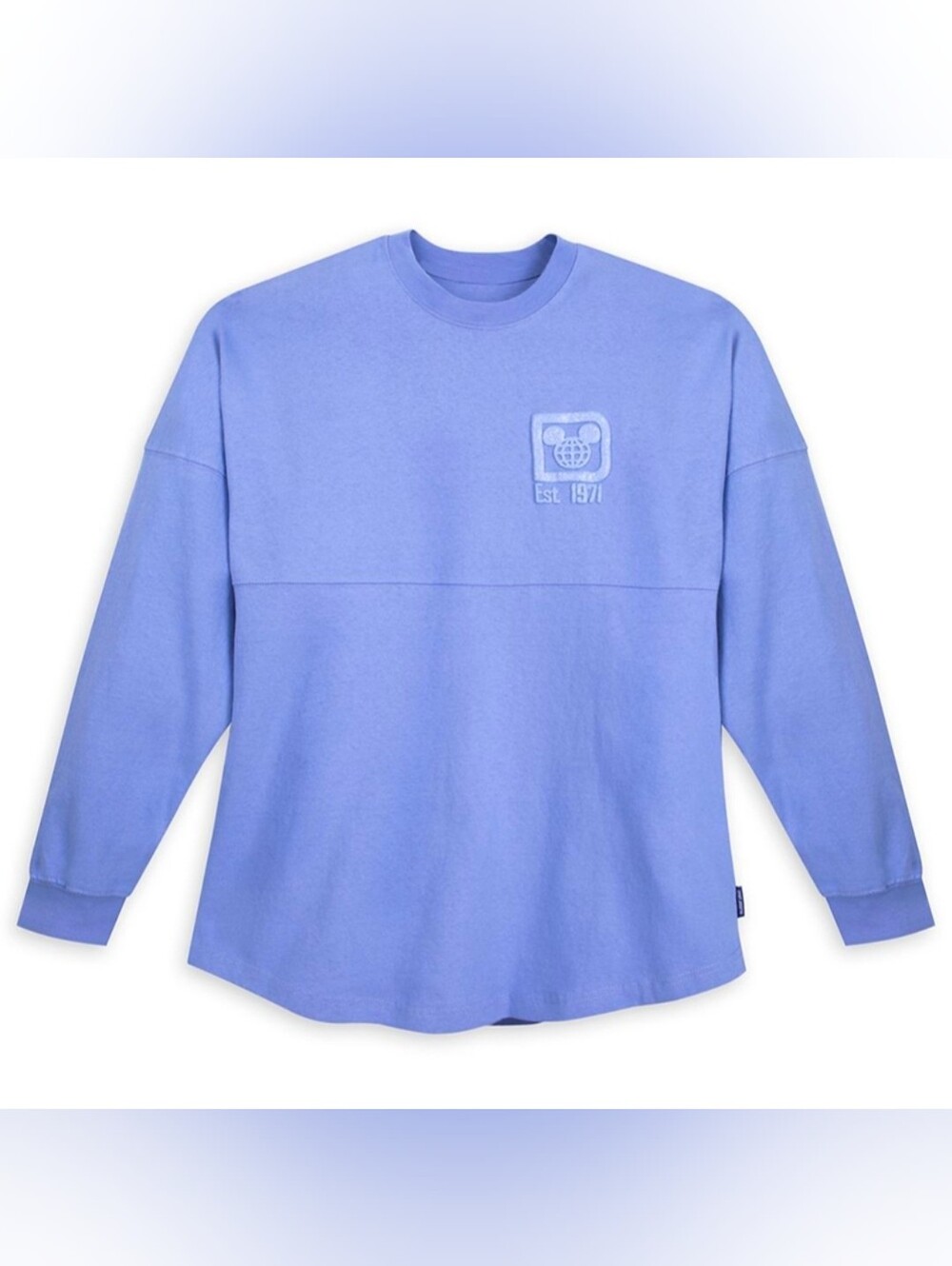 Disney World Purple Sparkle Puff Lettering Long Sleeve Sweatshirt Oversized Xs